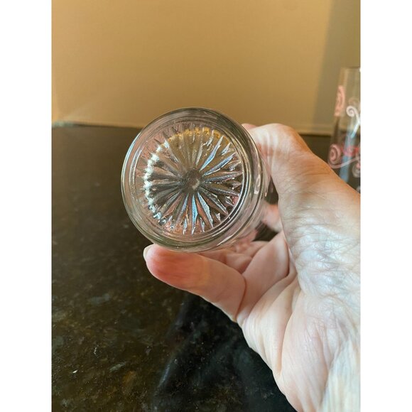 Pink and Red 5" Swirl Juice Glasses, Valentines Day, (Qty. 4) - Picture 3 of 7